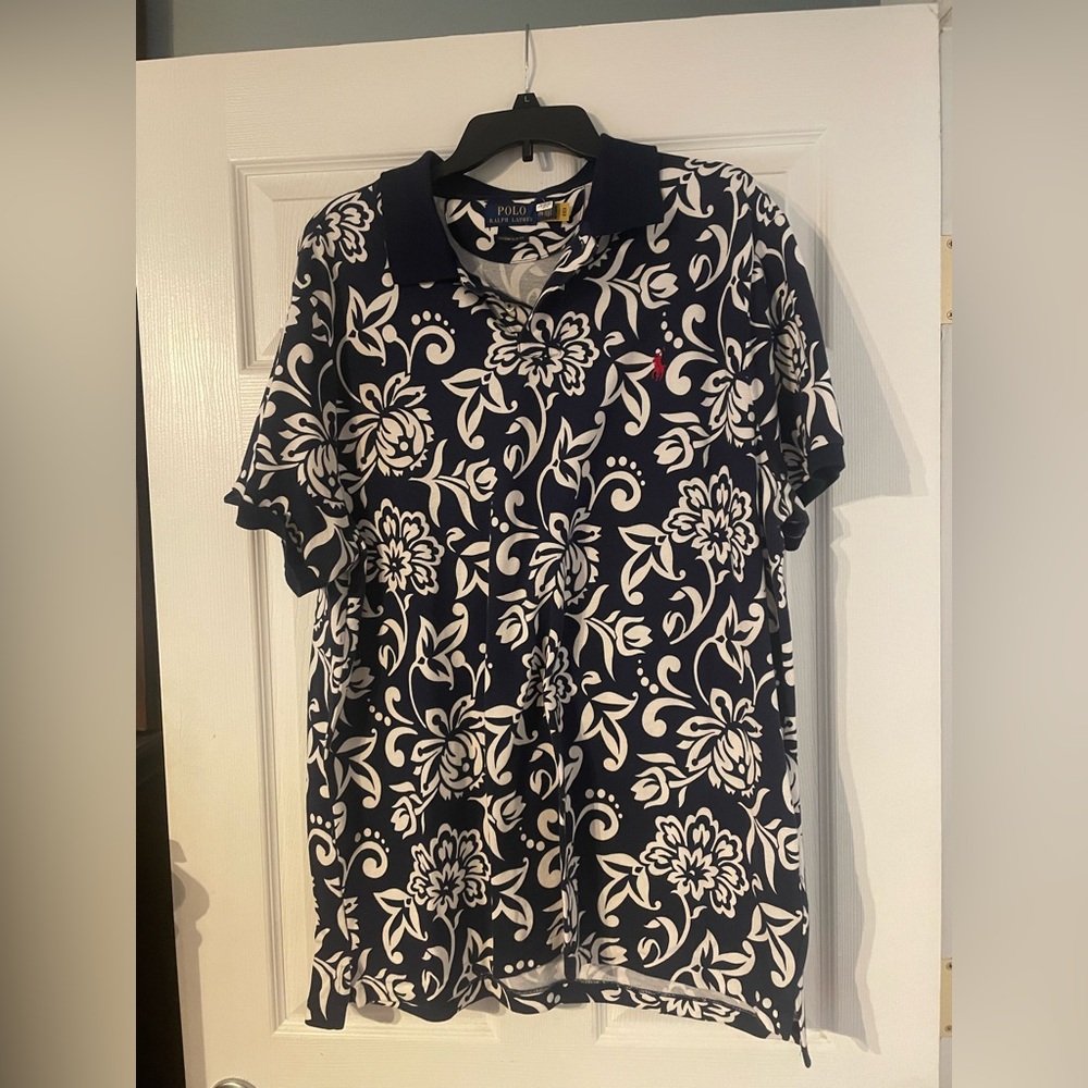 Ralph Lauren Navy and White Polo Shirt